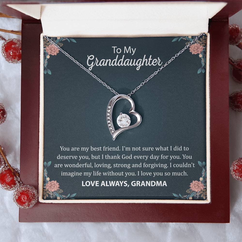 To My Granddaughter "You Are My Best Friend" Heart Necklace