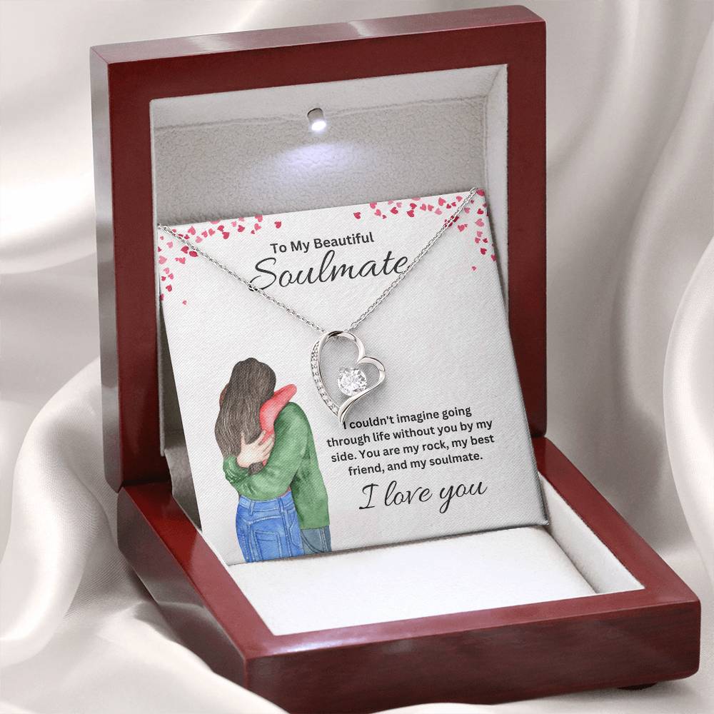 To My Soulmate "You Are My Rock" Heart Necklace