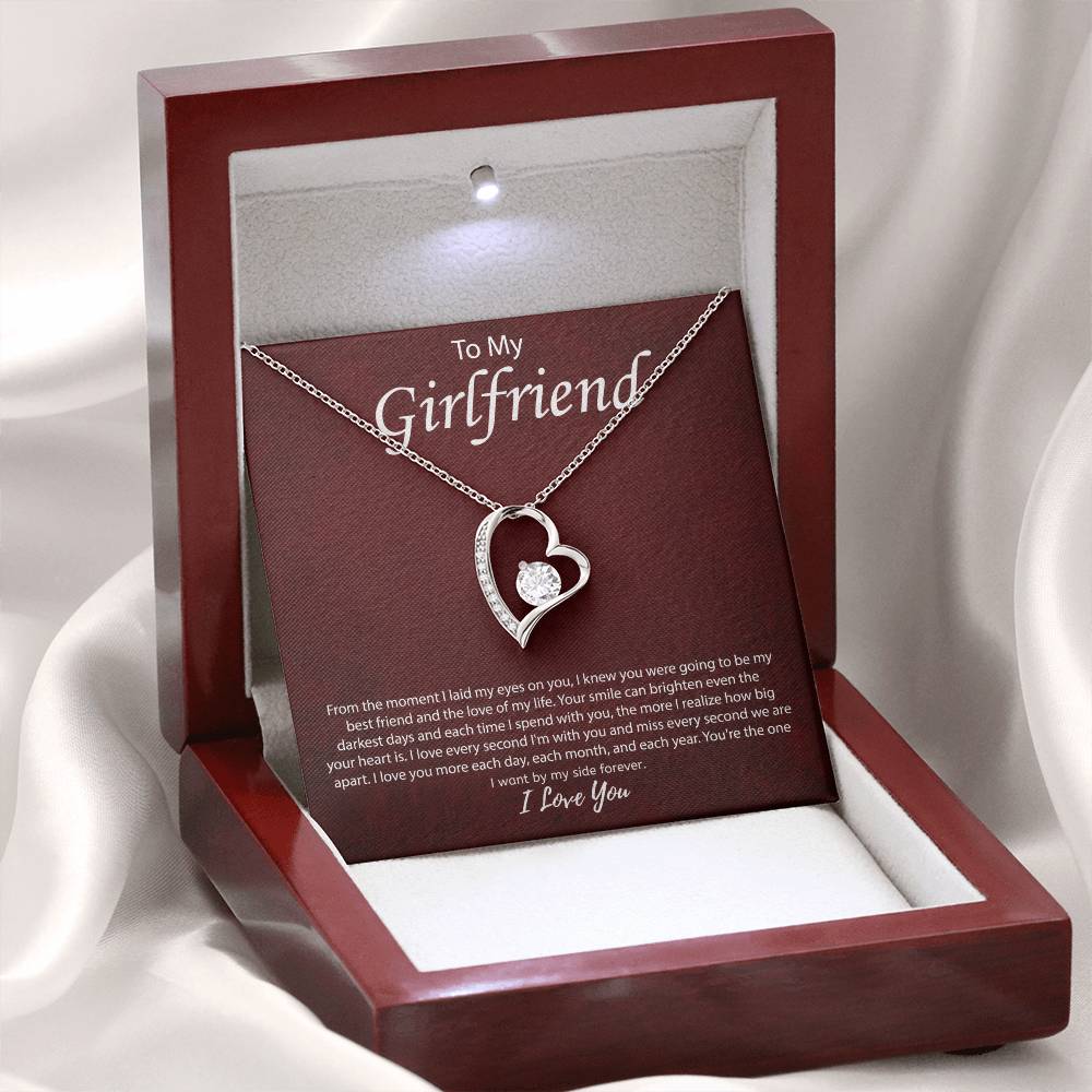 To My Girlfriend "You're The One I Want" Heart Necklace
