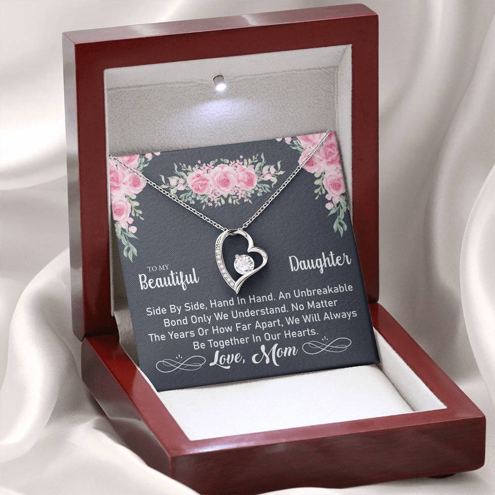 To My Daughter "An Unbreakable Bond" Heart Necklace