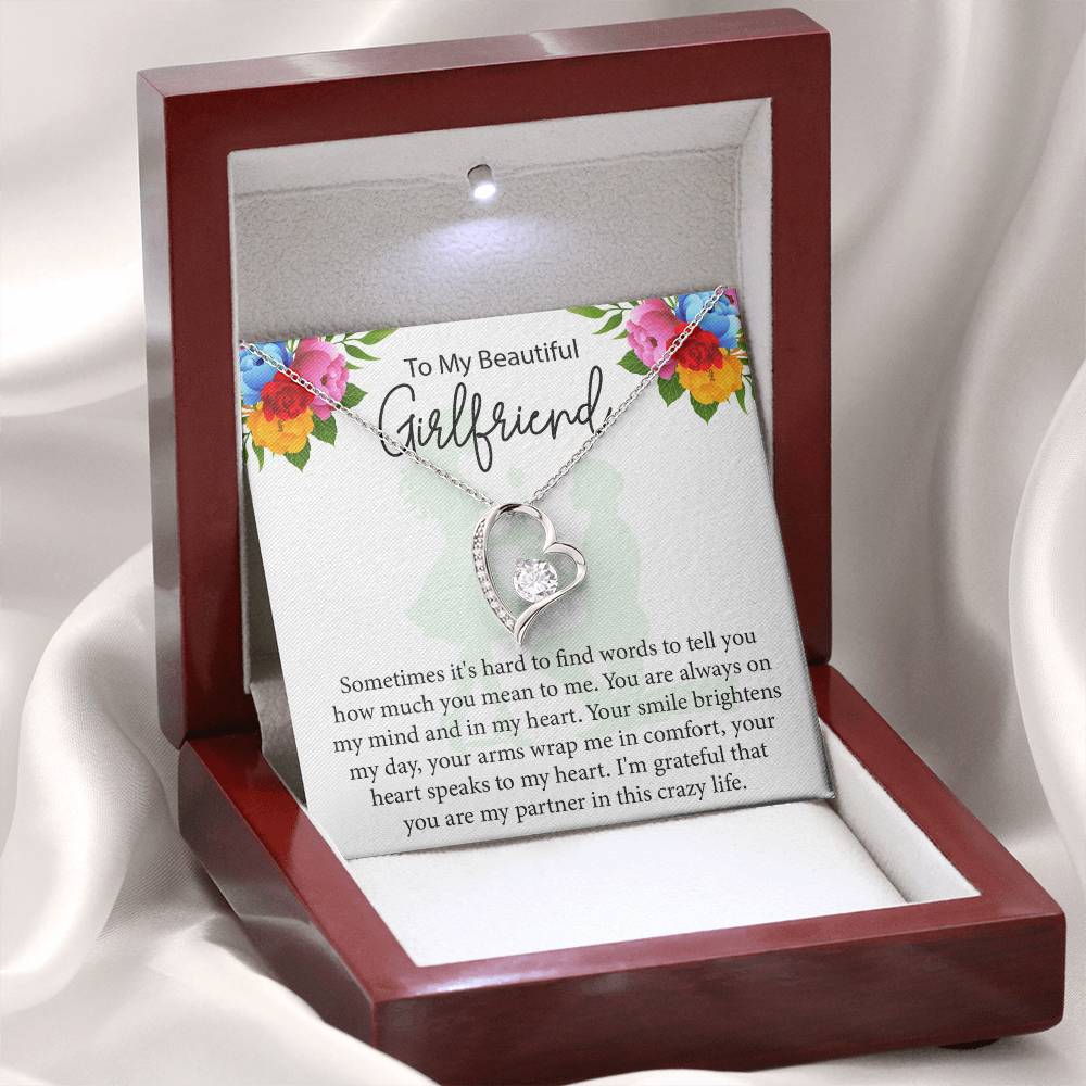 To My Girlfriend "You Are Always On My Mind" Heart Necklace