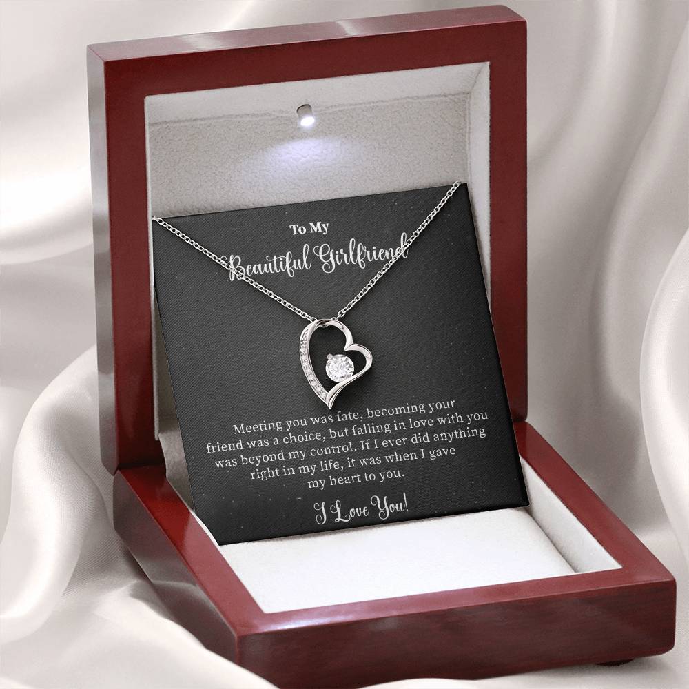 Gift For Girlfriend "Meeting You Was Fate" Heart Necklace
