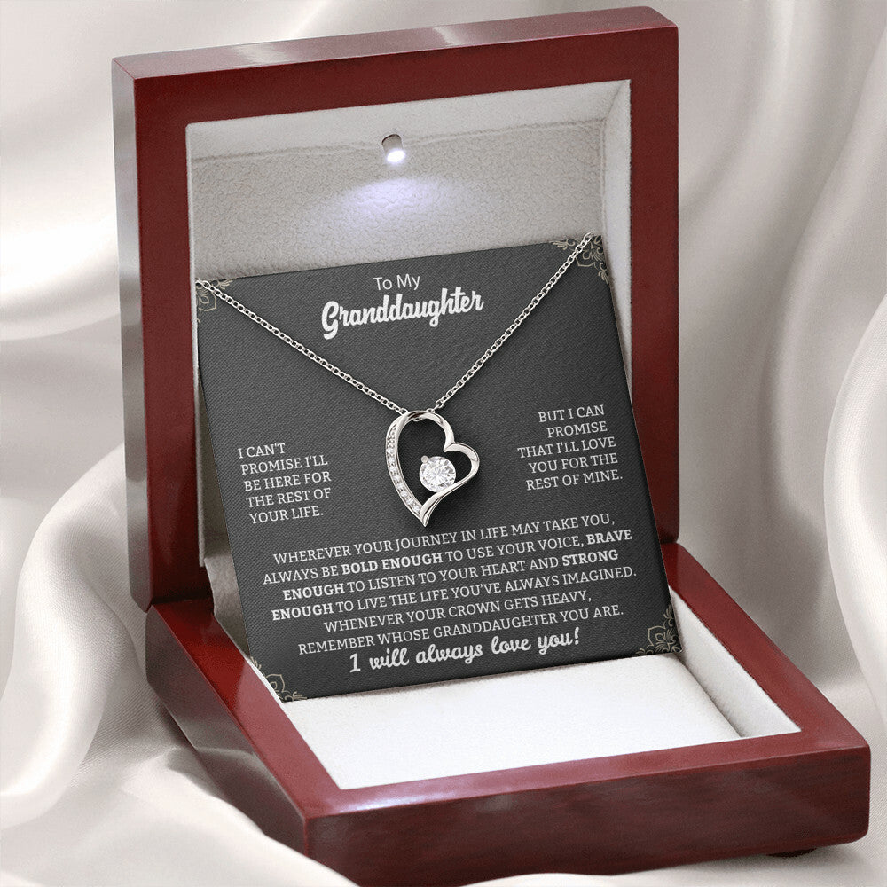 To My Granddaughter "Remember Who's Granddaughter You Are" Heart Necklace