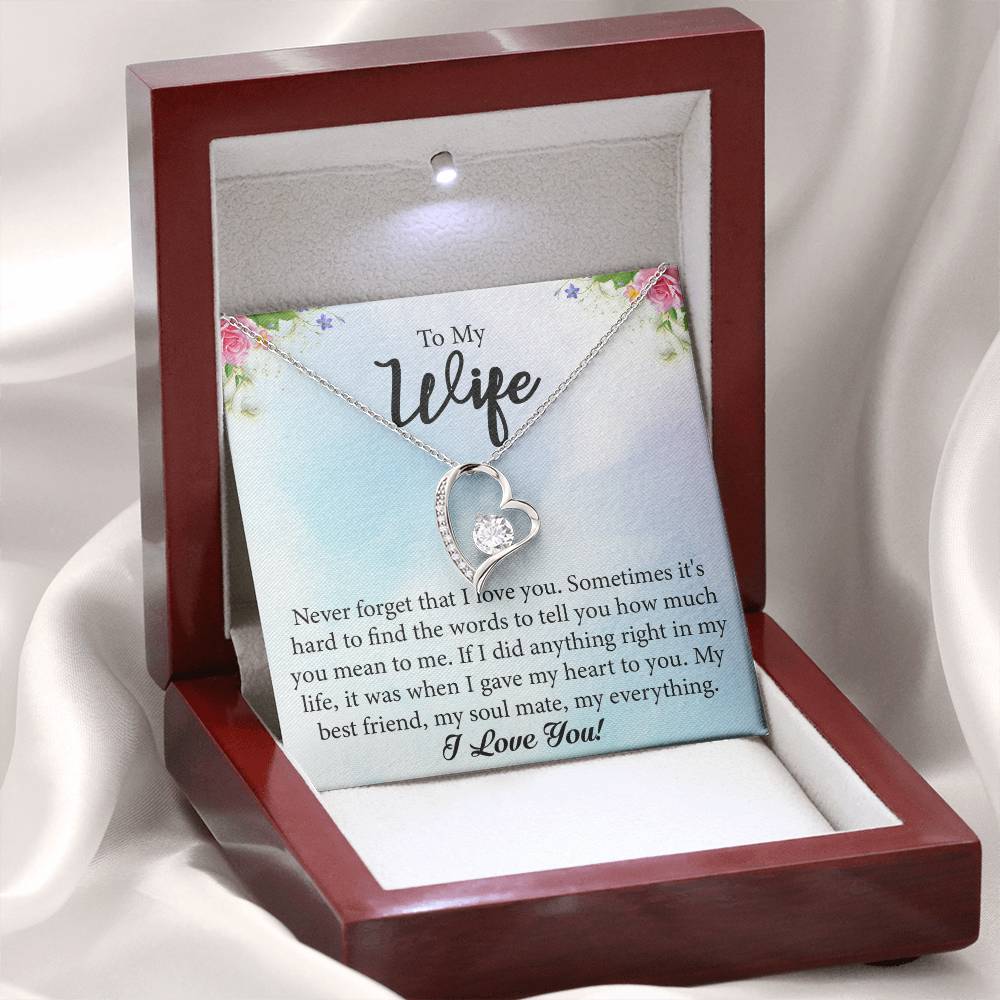 To My Wife "My Best Friend" Heart Necklace
