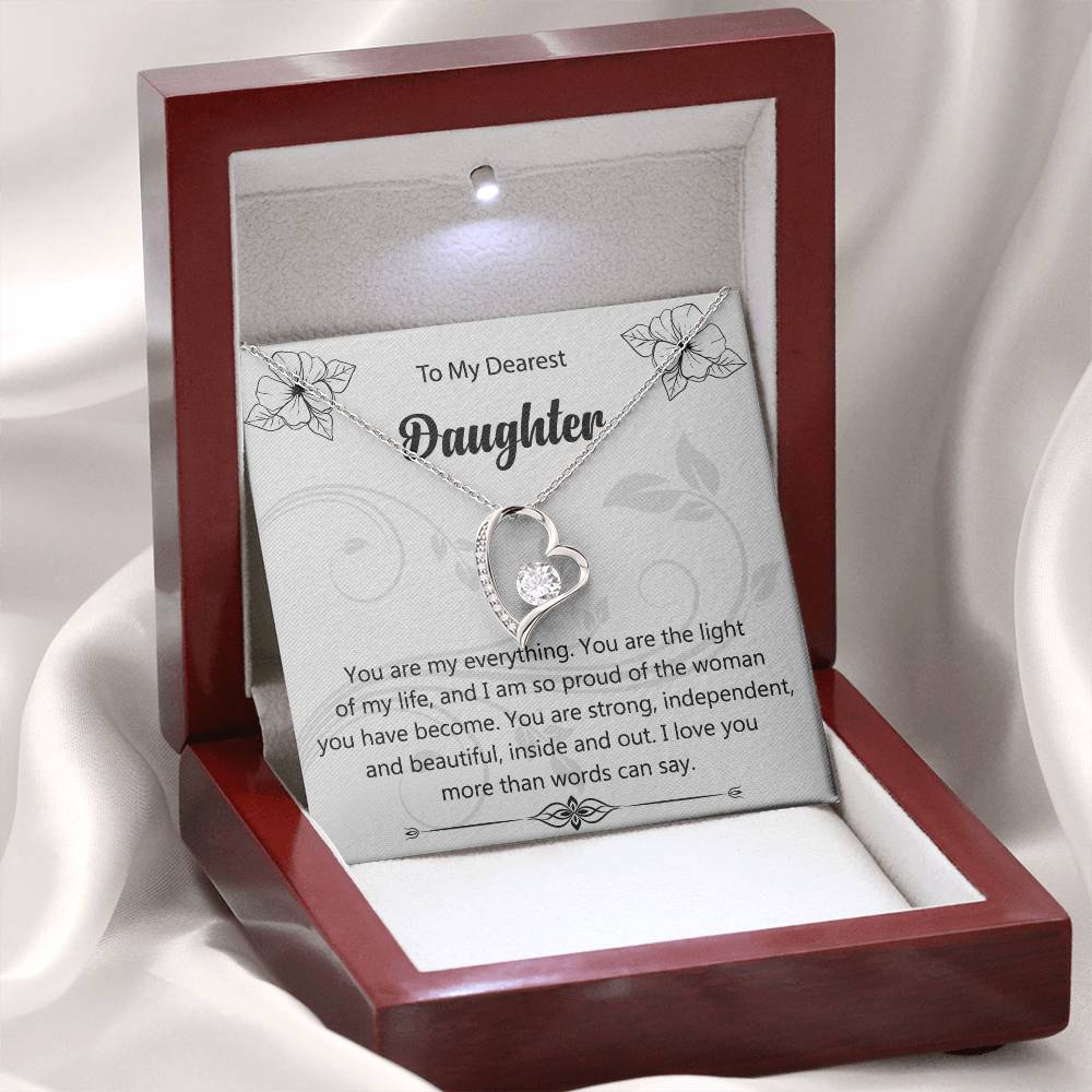 To My Dearest Daughter "You Are My Everything" Heart Necklace