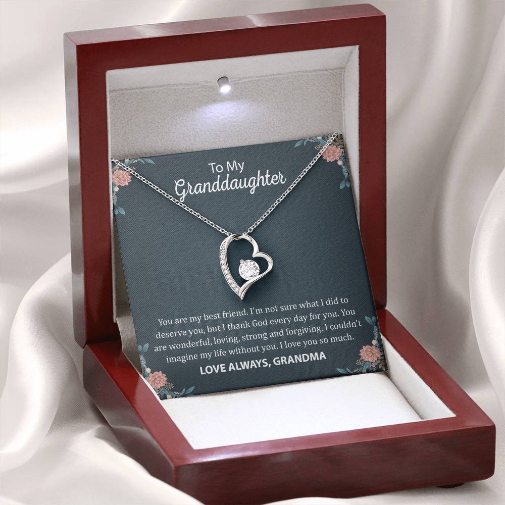 To My Granddaughter "You Are My Best Friend" Heart Necklace