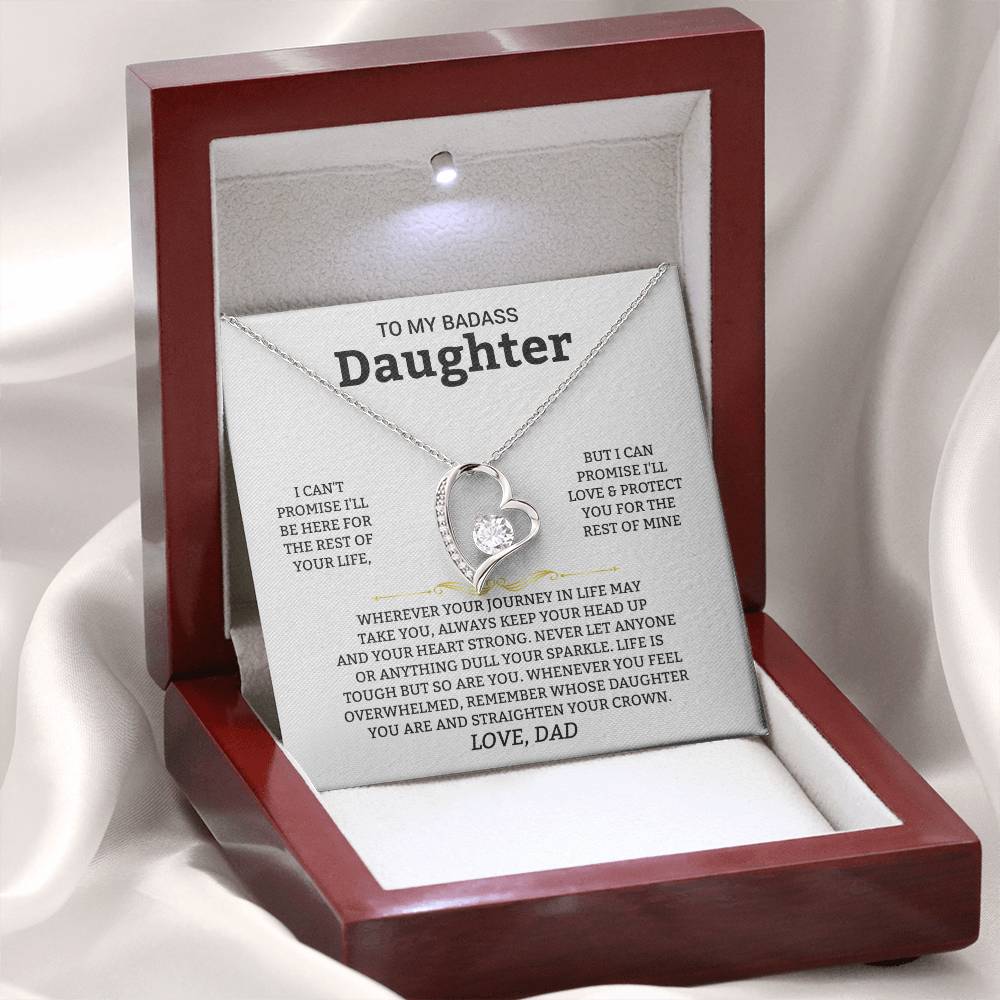 Gift For Daughter "I'll Love And Protect You" Heart Necklace