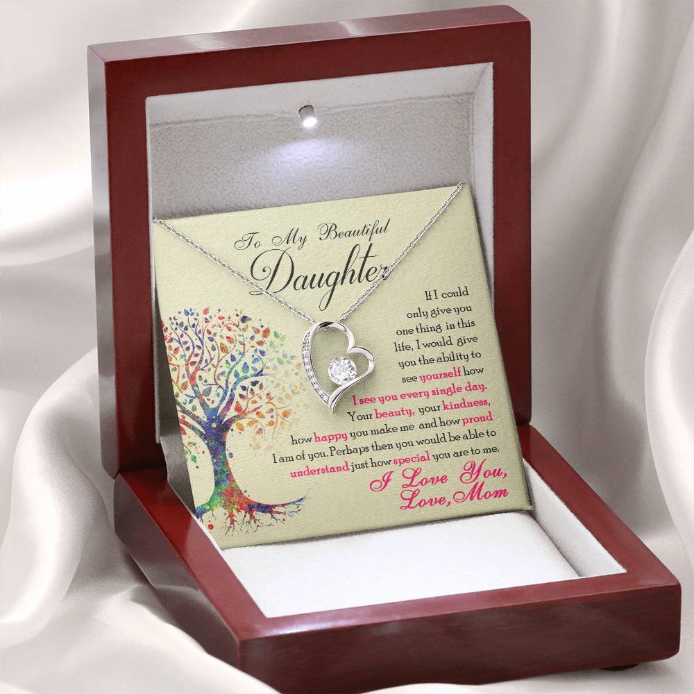 To My Beautiful Daughter "You Are Special To Me" Heart Necklace