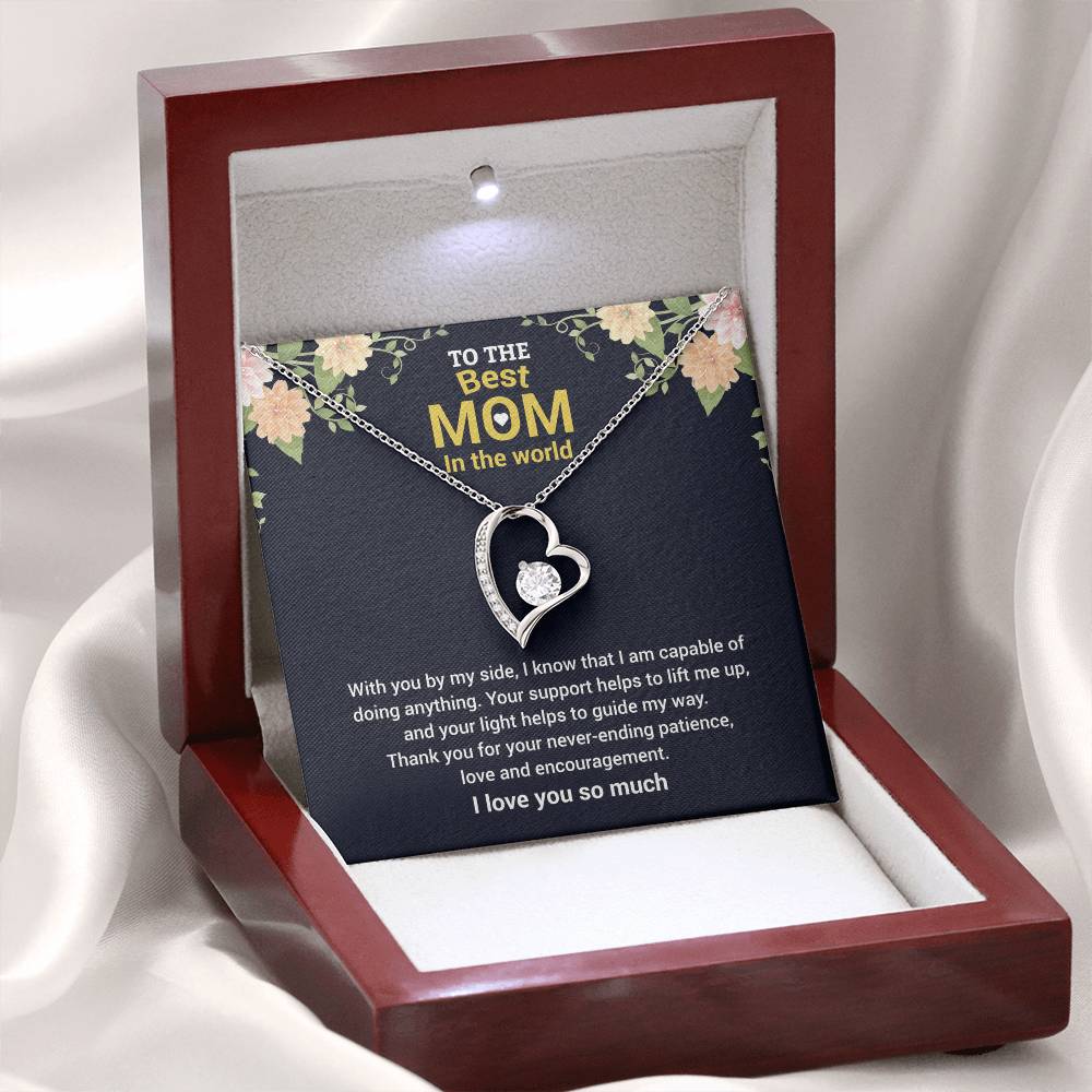 To The Best Mom "Thank You" Heart Necklace