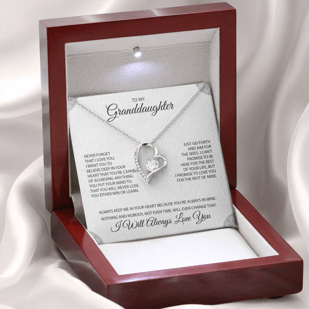 To My Granddaughter "You're Always In My Heart" Necklace