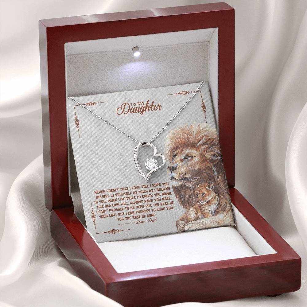 To My Beautiful Daughter "Never Forget That I Love You" Necklace