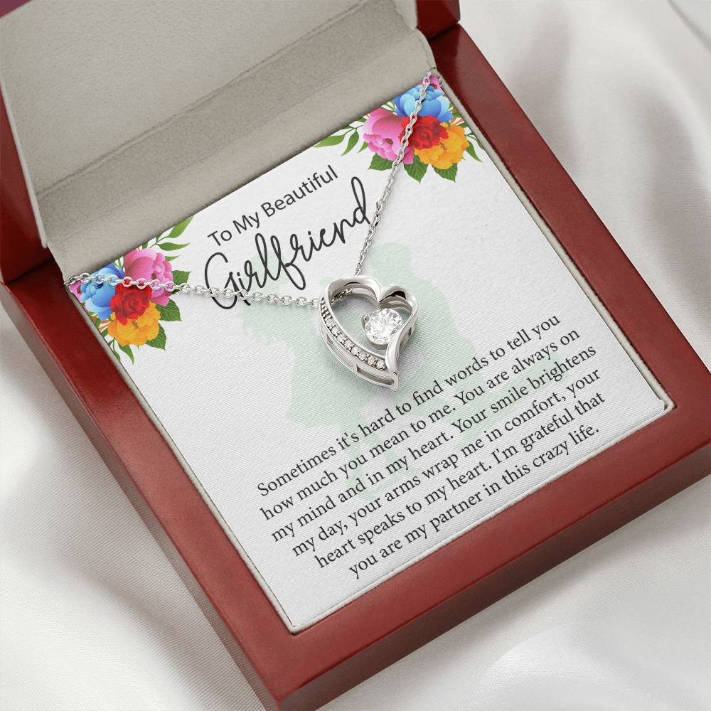 To My Girlfriend "You Are Always On My Mind" Heart Necklace