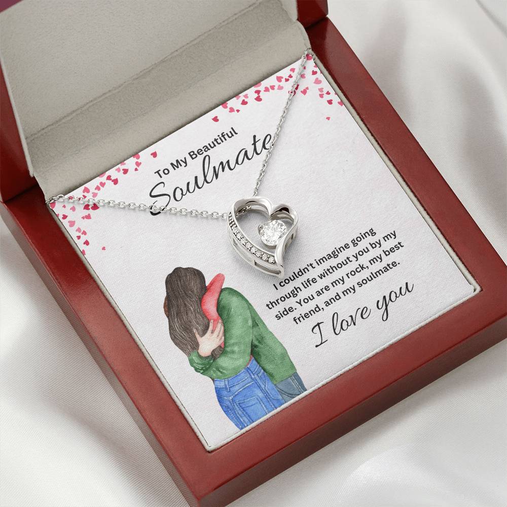 To My Soulmate "You Are My Rock" Heart Necklace