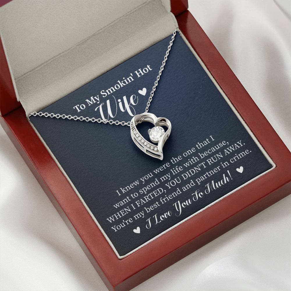 To My Wife "I Knew You Were The One" Heart Necklace