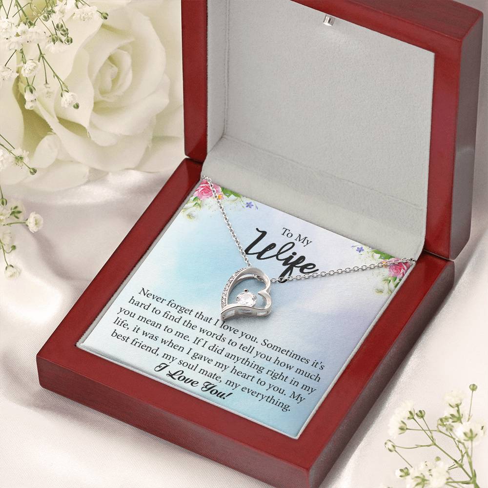 To My Wife "My Best Friend" Heart Necklace