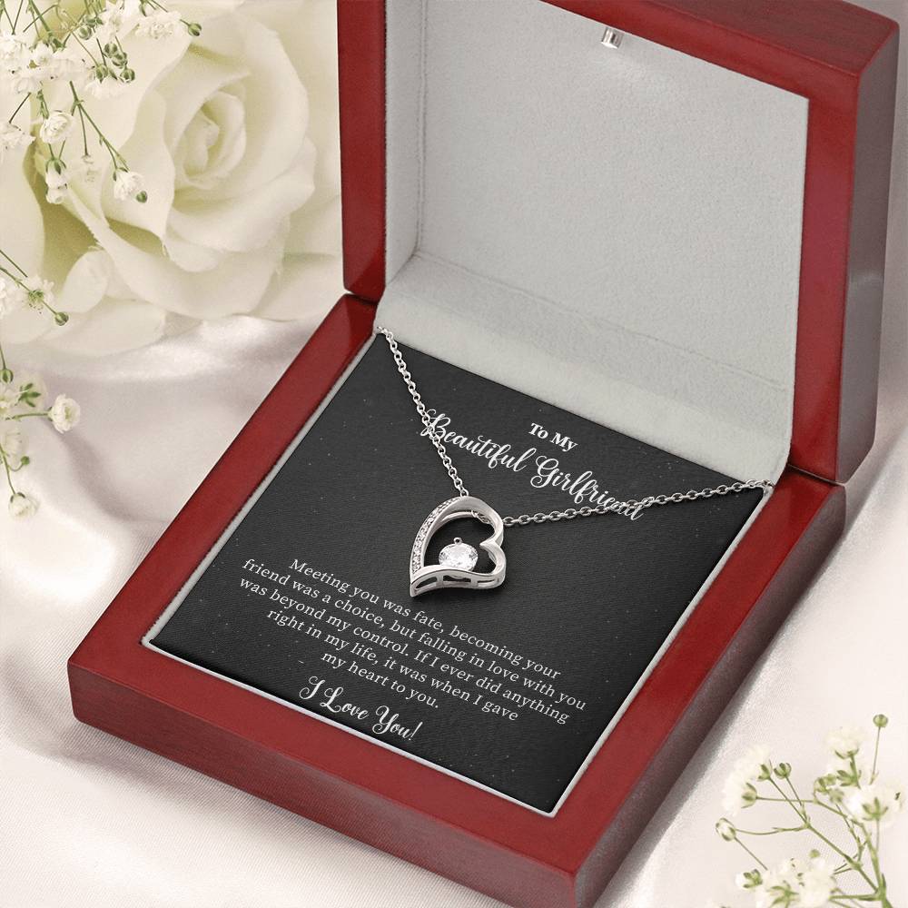 Gift For Girlfriend "Meeting You Was Fate" Heart Necklace