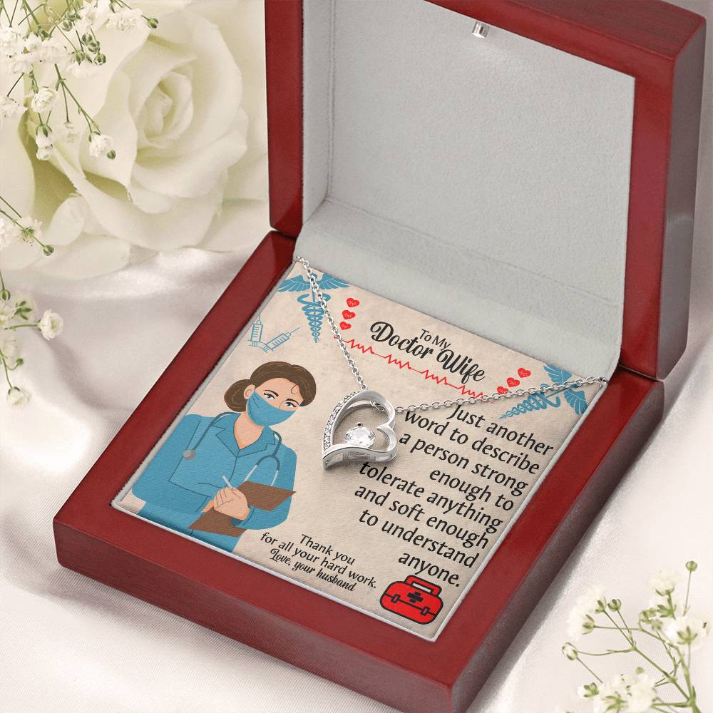 To My Doctor Wife "Thank You" Heart Necklace