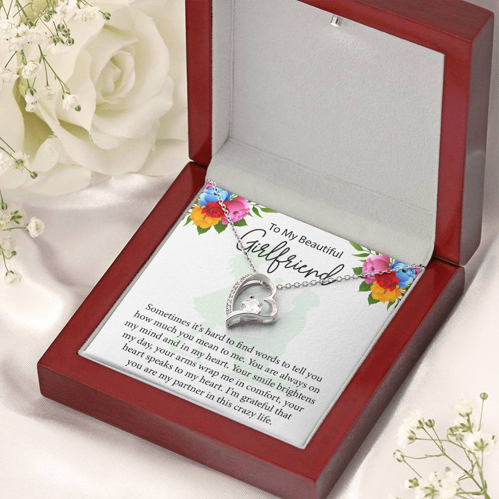 To My Girlfriend "You Are Always On My Mind" Heart Necklace
