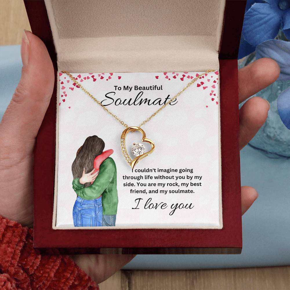 To My Soulmate "You Are My Rock" Heart Necklace