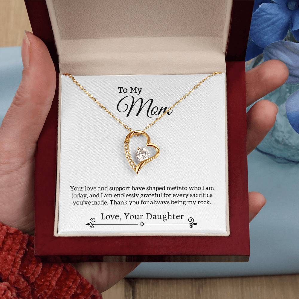 Gift For Mom "You Are My Rock" Heart Necklace