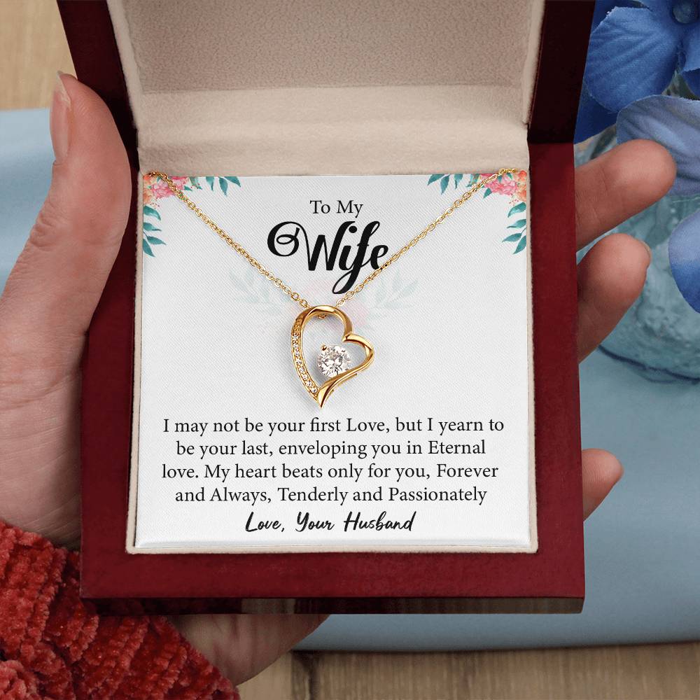 To My Wife "Forever And Always" Heart Necklace
