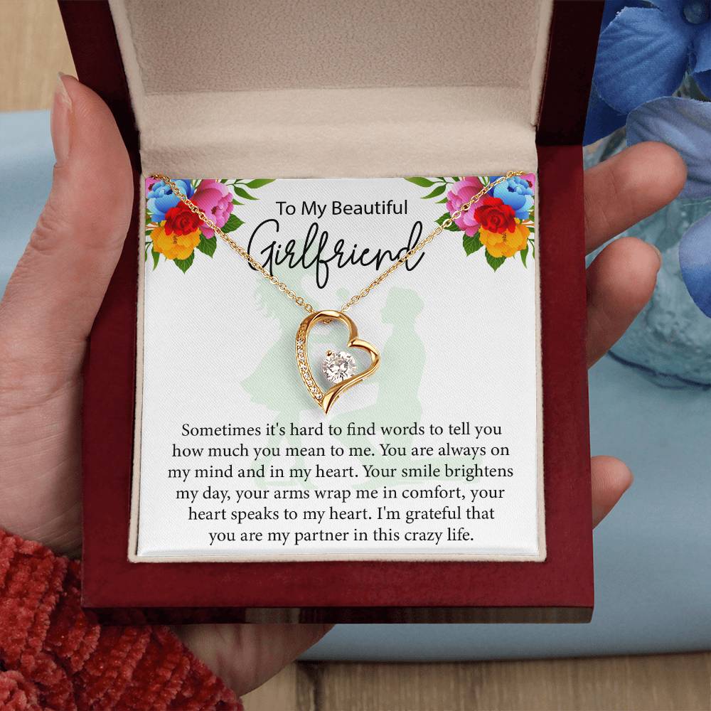 To My Girlfriend "You Are Always On My Mind" Heart Necklace