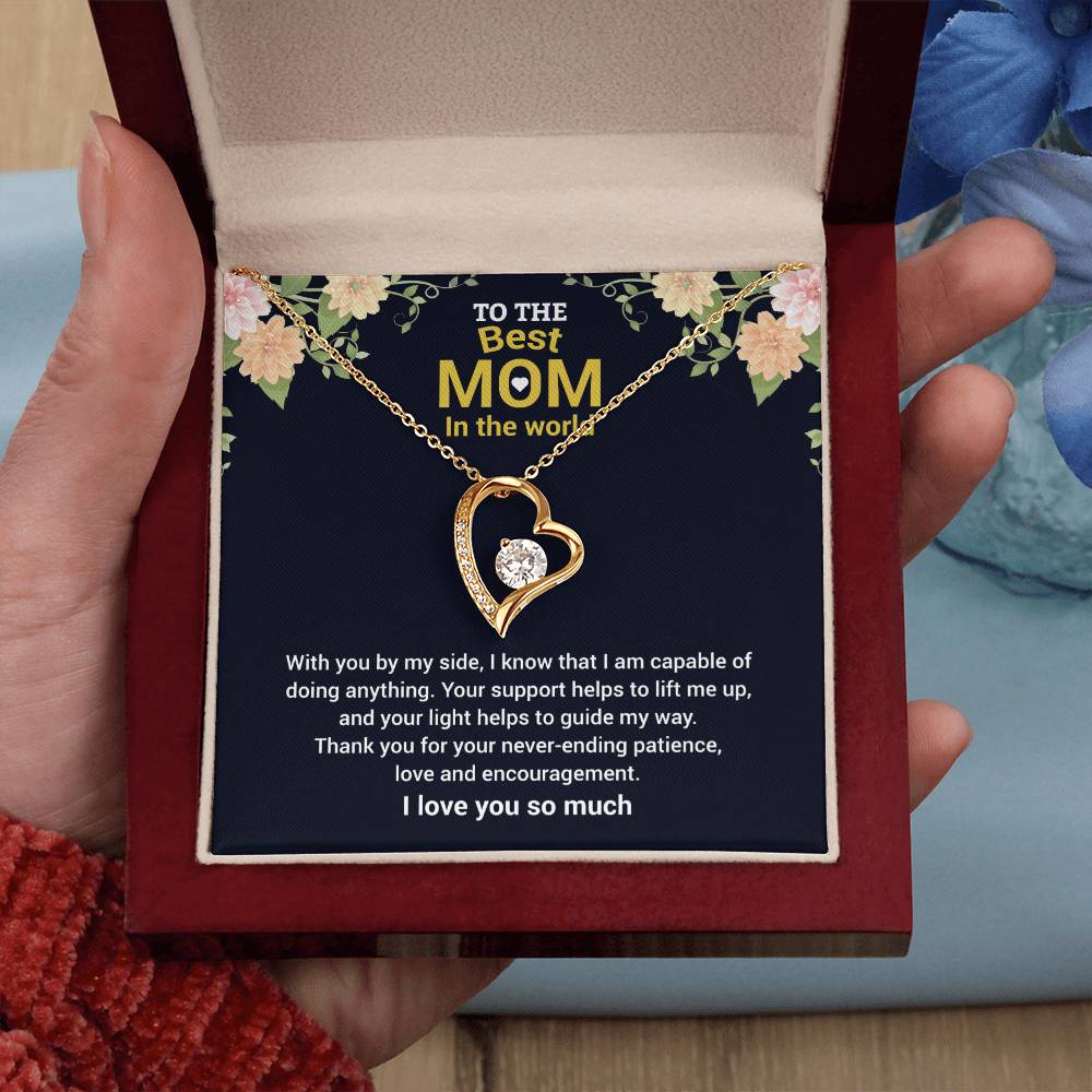To The Best Mom "Thank You" Heart Necklace
