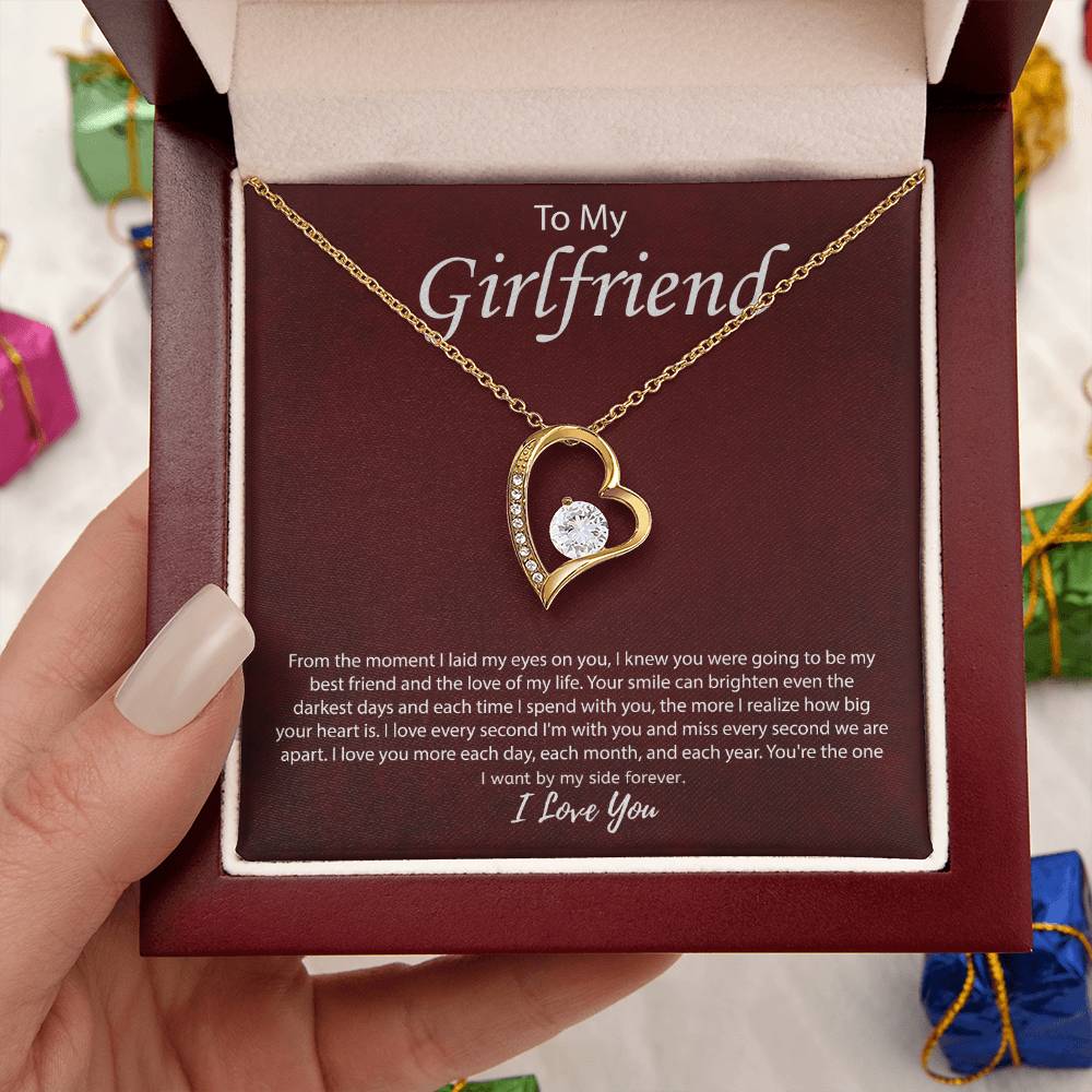 To My Girlfriend "You're The One I Want" Heart Necklace
