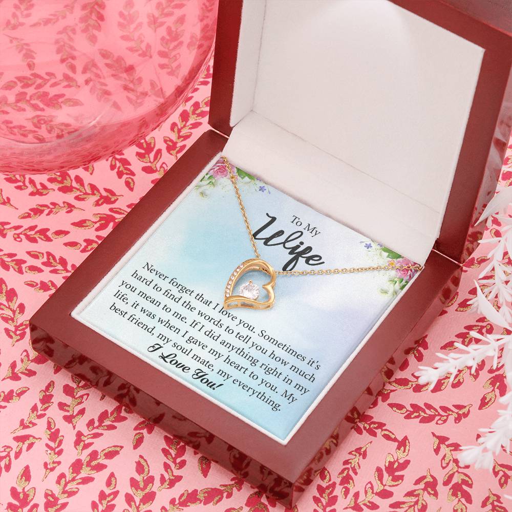 To My Wife "My Best Friend" Heart Necklace