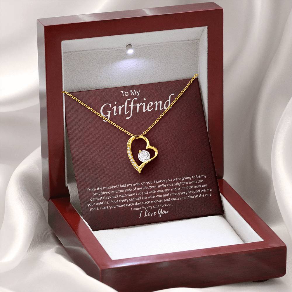 To My Girlfriend "You're The One I Want" Heart Necklace