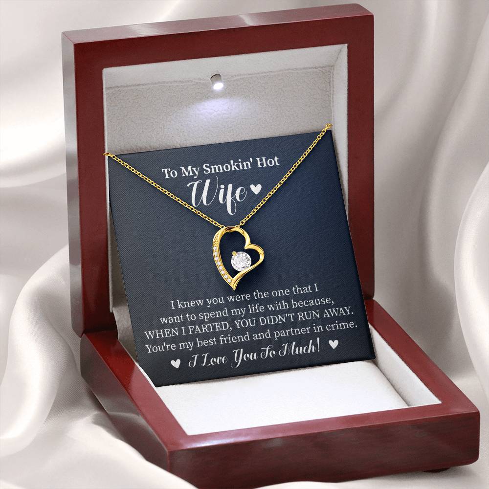 To My Wife "I Knew You Were The One" Heart Necklace