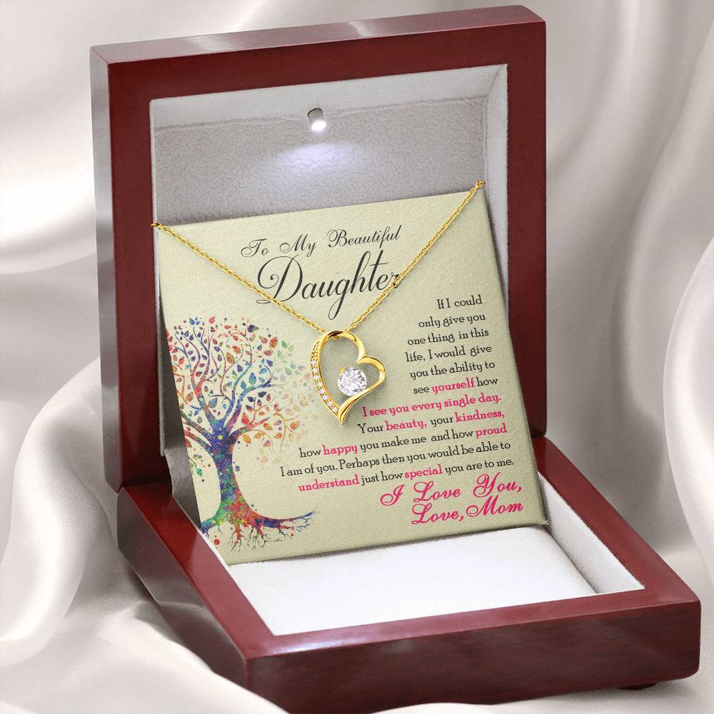 To My Beautiful Daughter "You Are Special To Me" Heart Necklace