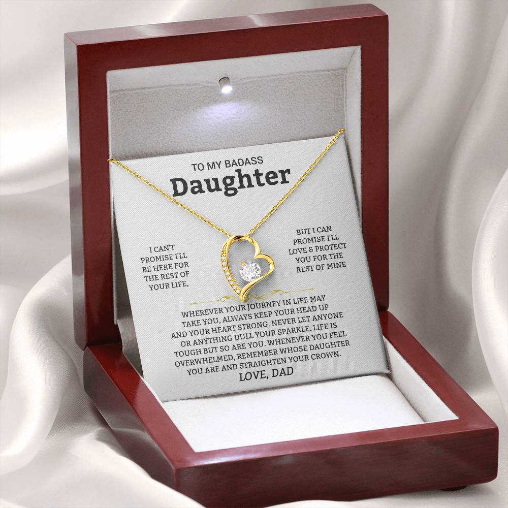 Gift For Daughter "I'll Love And Protect You" Heart Necklace