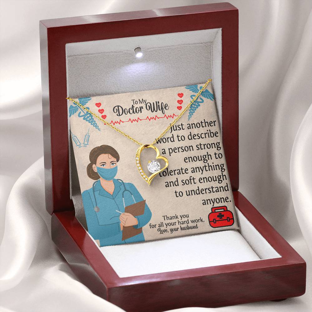 To My Doctor Wife "Thank You" Heart Necklace