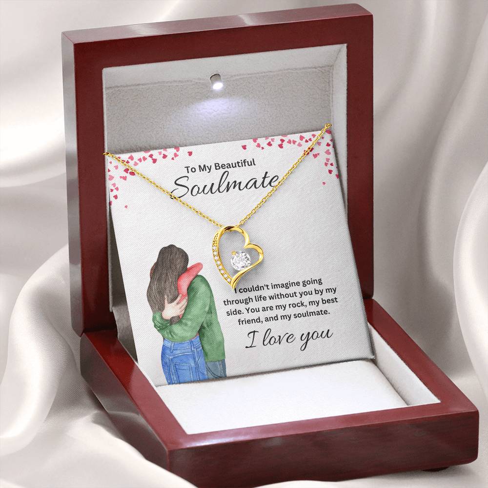 To My Soulmate "You Are My Rock" Heart Necklace
