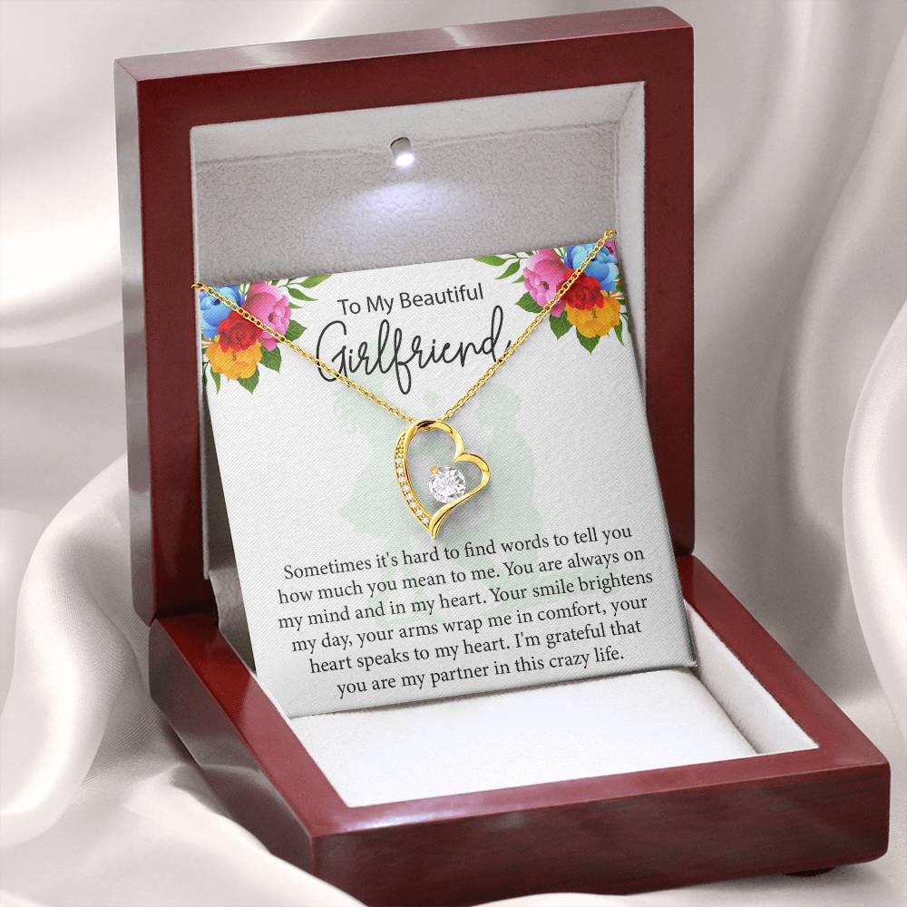 To My Girlfriend "You Are Always On My Mind" Heart Necklace
