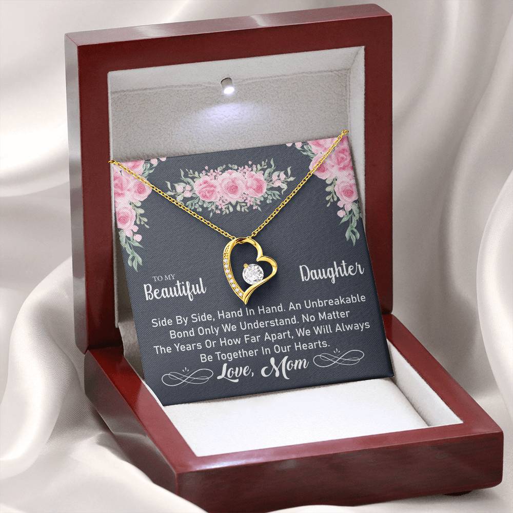 To My Daughter "An Unbreakable Bond" Heart Necklace