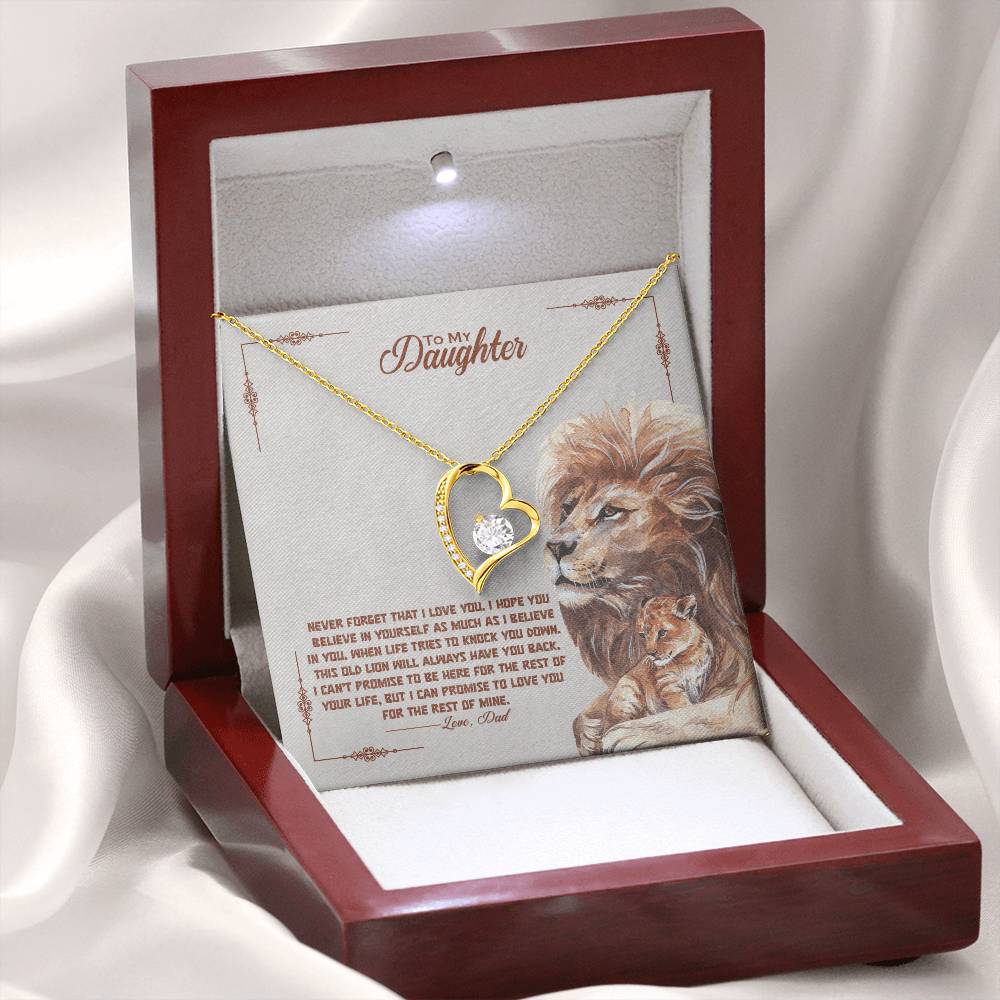 To My Beautiful Daughter "Never Forget That I Love You" Necklace