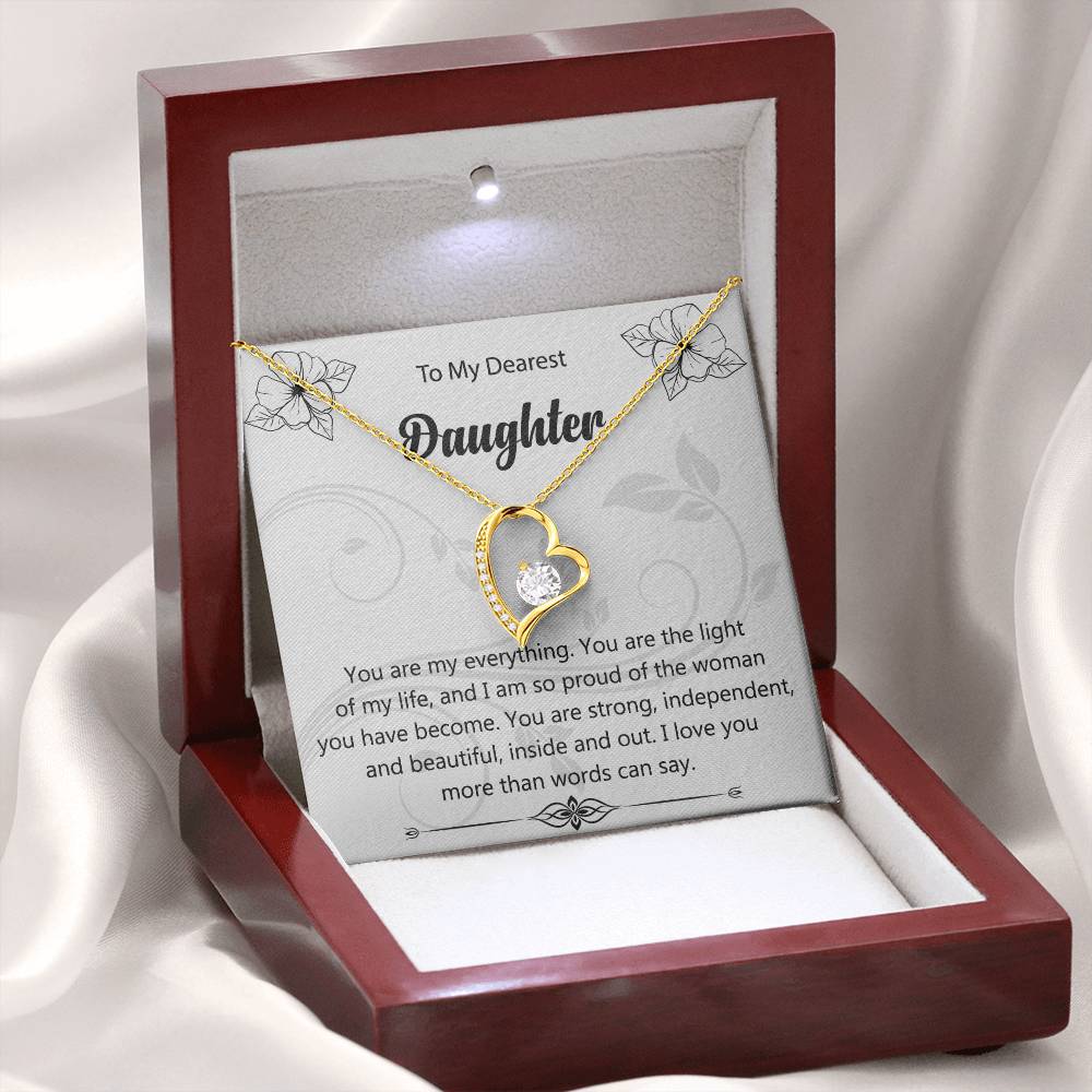 To My Dearest Daughter "You Are My Everything" Heart Necklace