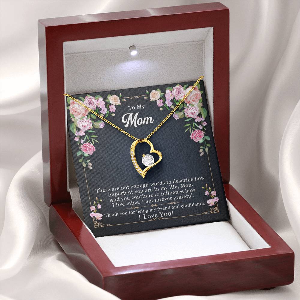 To My Mom "Thank You For Being My Friend" Heart Necklace