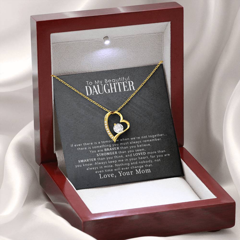 To My Beautiful Daughter "You Are Braver Than You Believe" Necklace