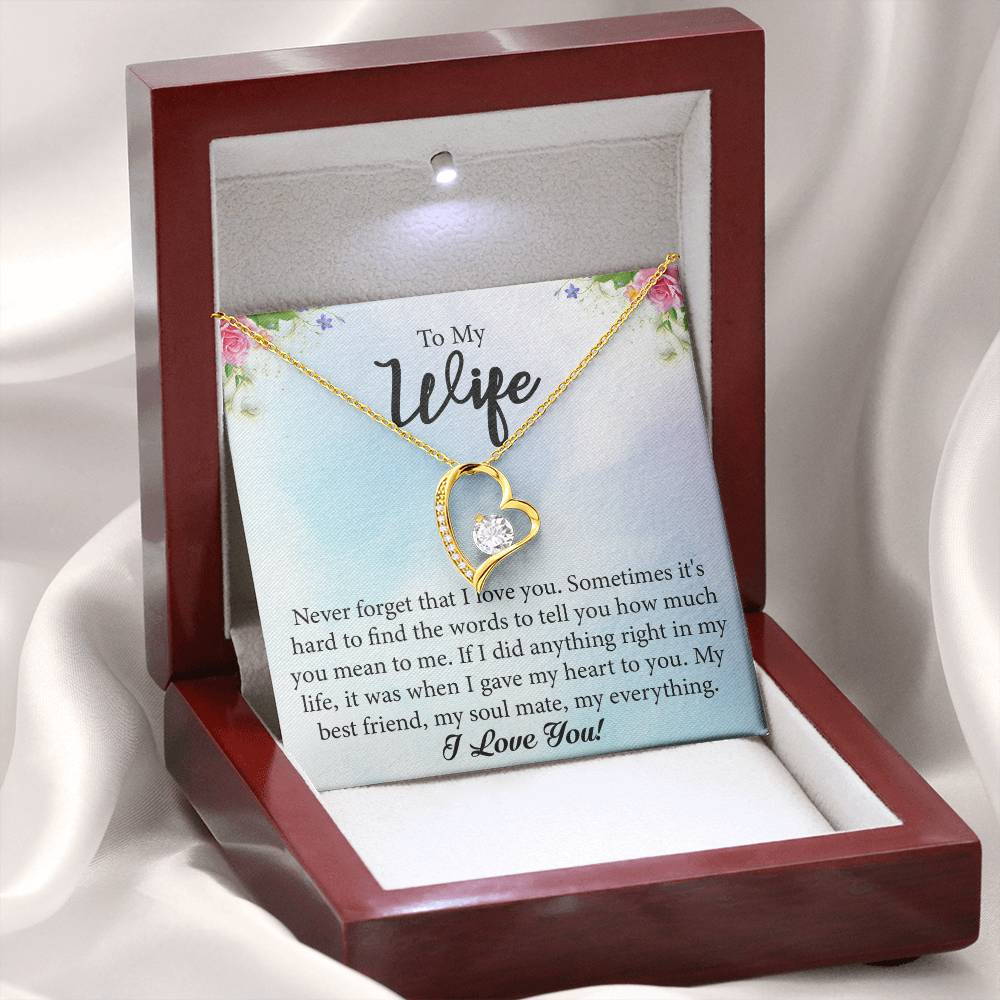 To My Wife "My Best Friend" Heart Necklace