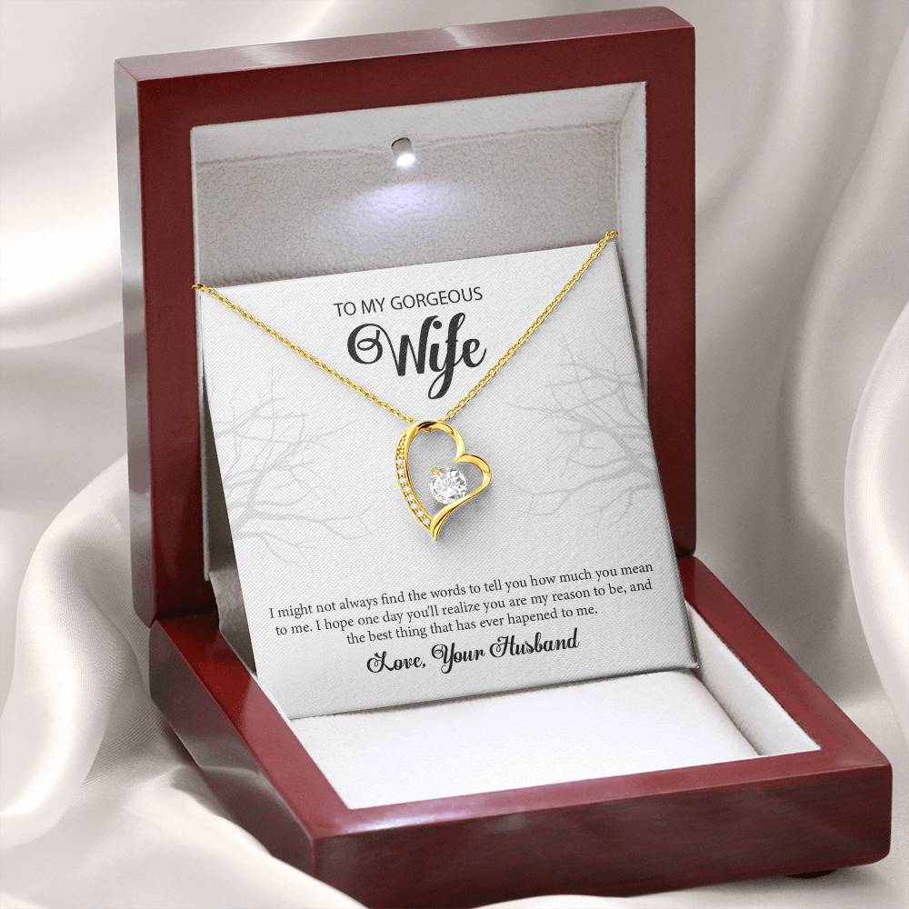 To My Gorgeous Wife "You're The Best" Heart Necklace