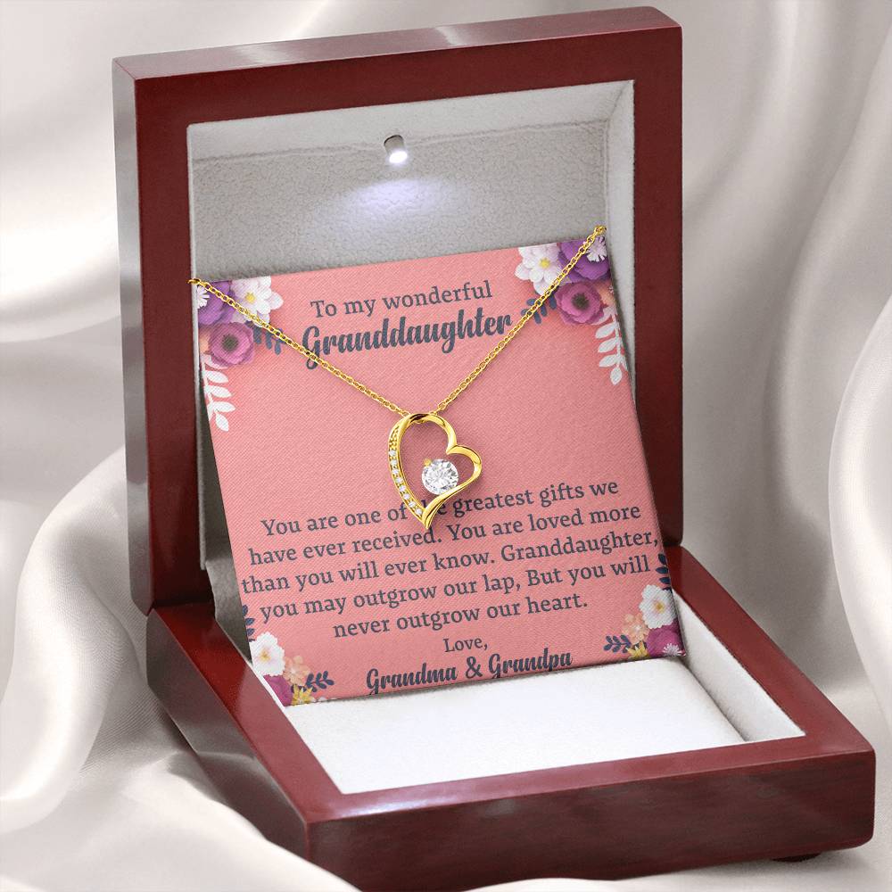 To My Granddaughter "You Will Never Outgrow Our Heart" Necklace