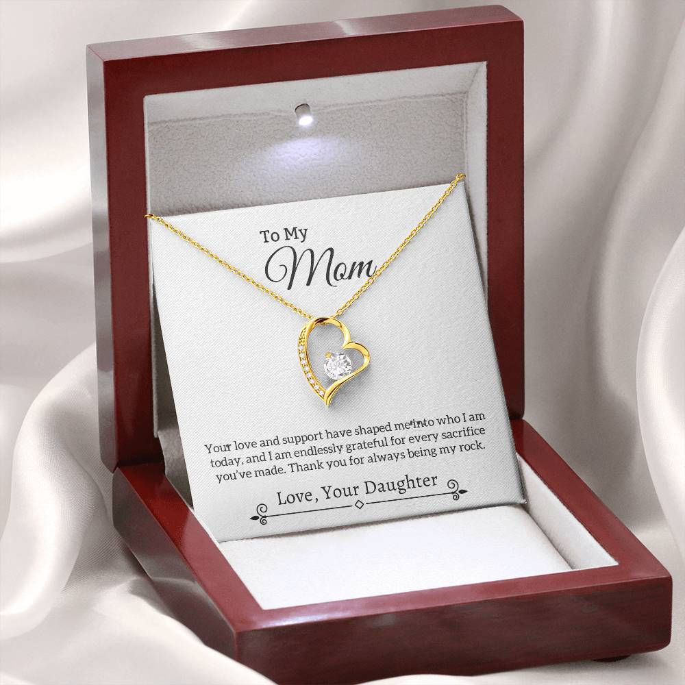 Gift For Mom "You Are My Rock" Heart Necklace