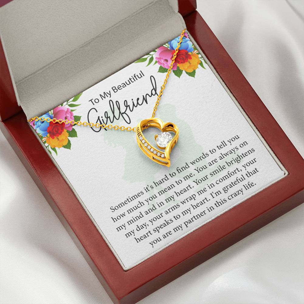 To My Girlfriend "You Are Always On My Mind" Heart Necklace