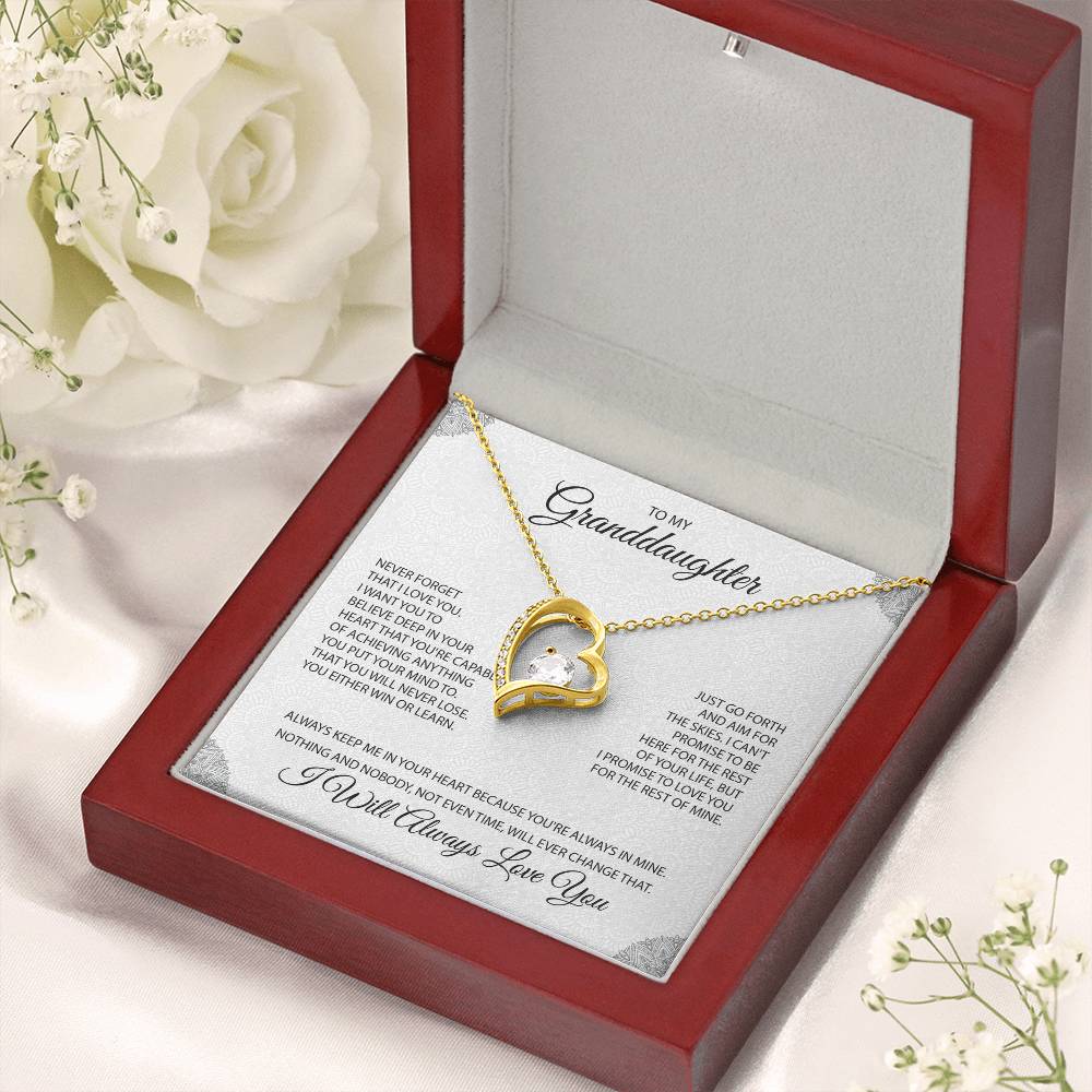 To My Granddaughter "You're Always In My Heart" Necklace