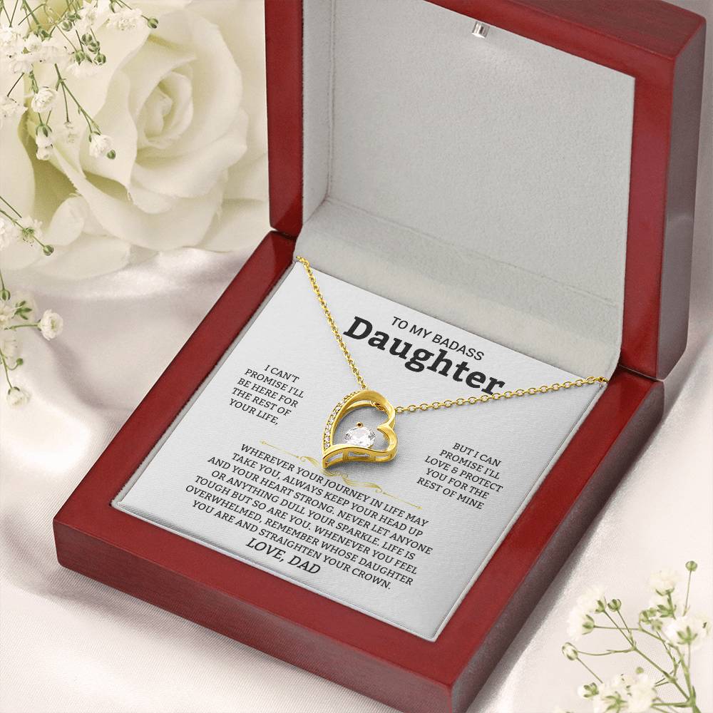 Gift For Daughter "I'll Love And Protect You" Heart Necklace