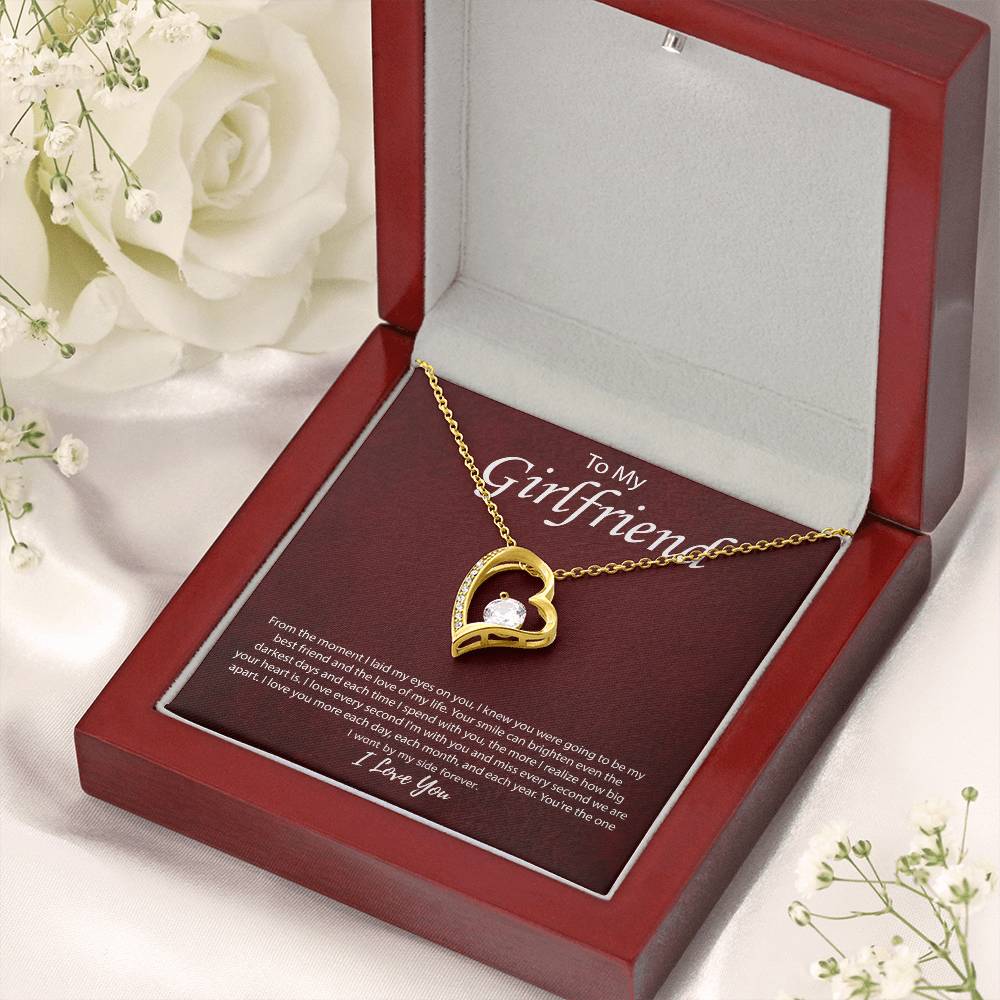 To My Girlfriend "You're The One I Want" Heart Necklace