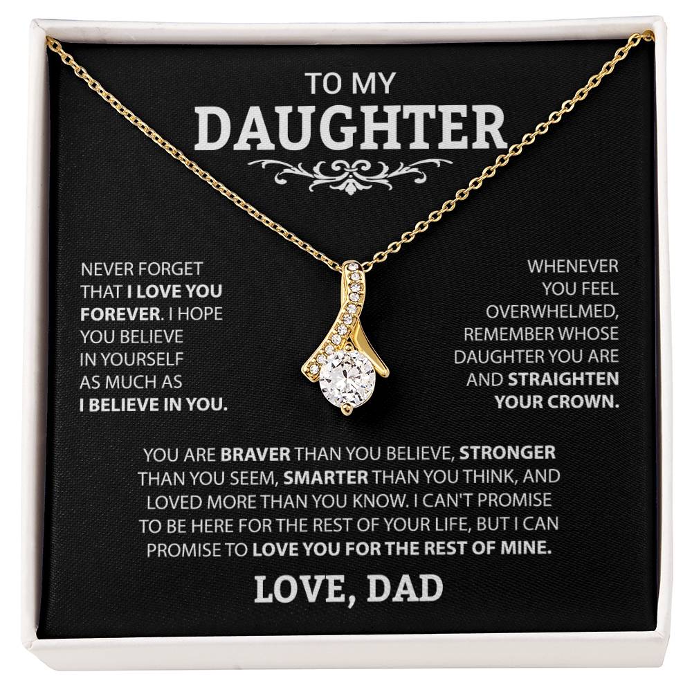 To My Daughter "Never Forget I Love You" Necklace